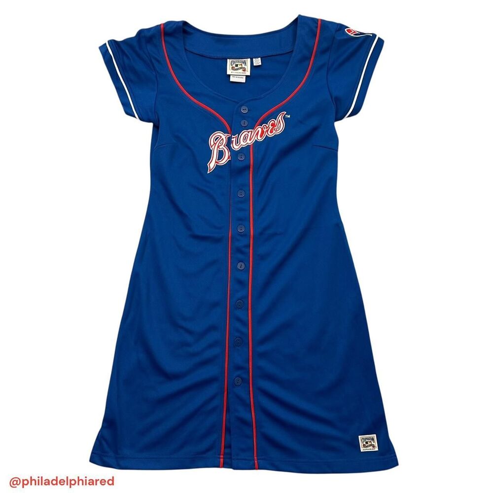 Vintage Y2K 2000’s MLB Atlanta Braves Jersey Dress Carl Banks G III womens med